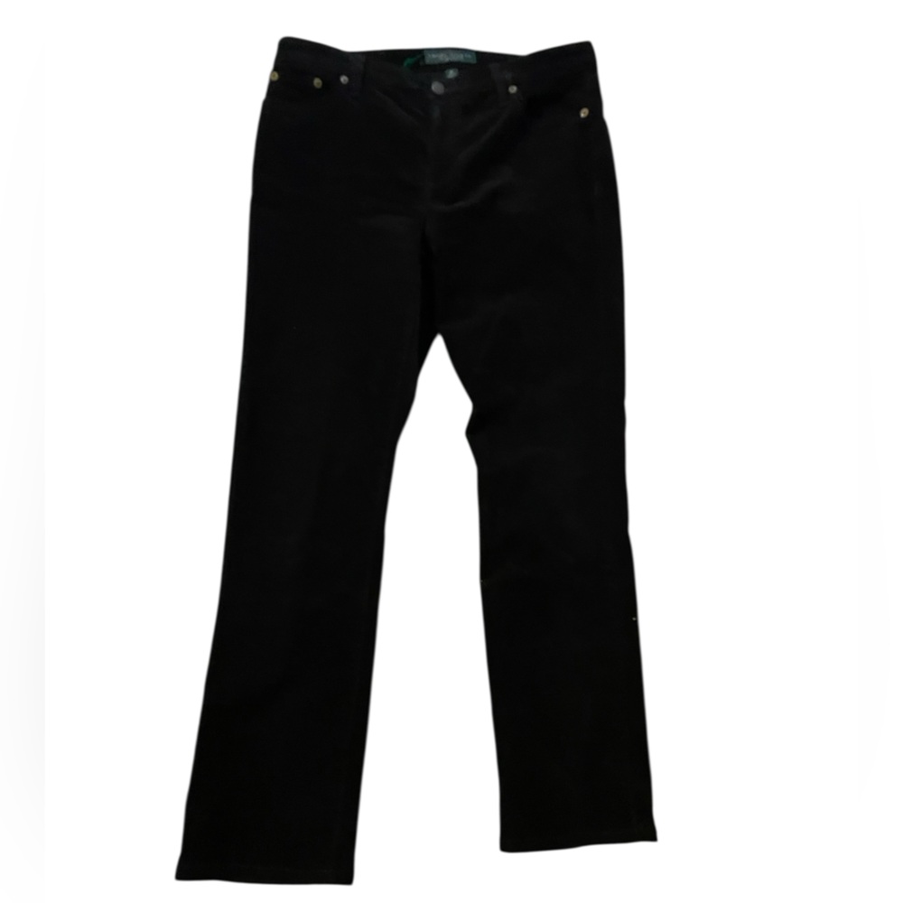 LRL Lauren Ralph Lauren Jeans Co Corduroy Pants 8P‎ Black Stretch - Straight Leg